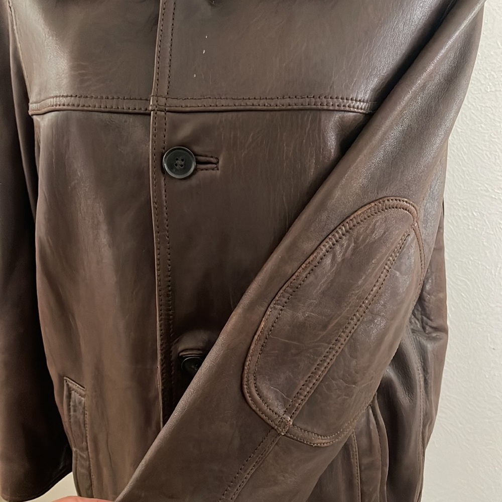 ANDREW MARC New York Leather MenS Size Large, Brown Coat Jacket. - Picture 6 of 16